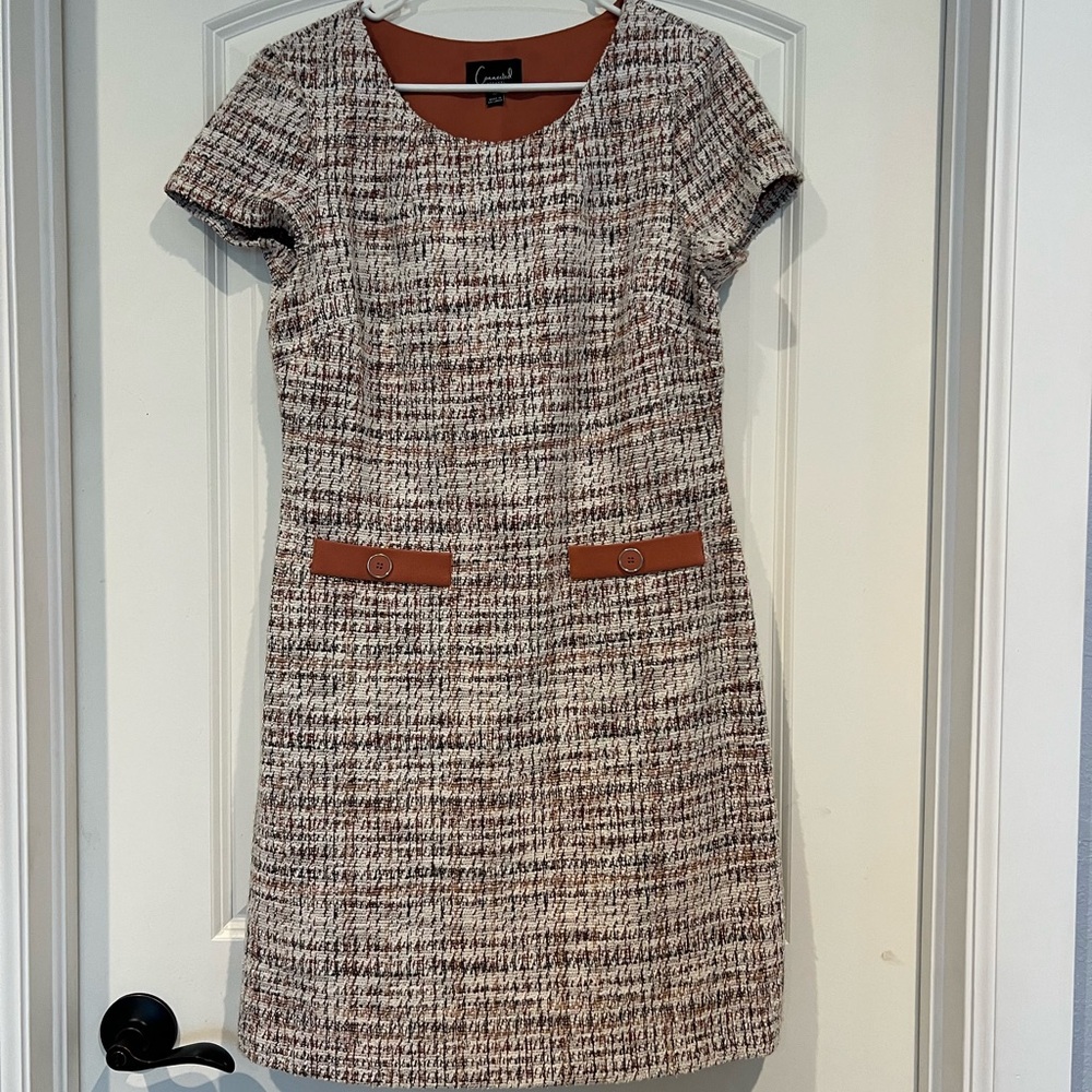 connected apparel size 10 Tweed Dress with Brown Accents